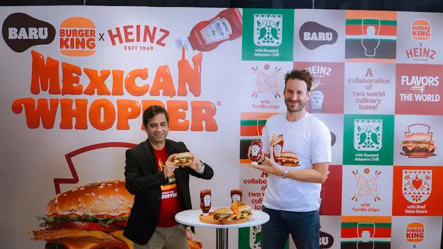 Konferensi Pers Peluncuran "Mexican Whopper", Kolaborasi Heinz dan Burger King, Cilandak, Jakarta Selatan, Rabu, 26 Oktober 2023.
