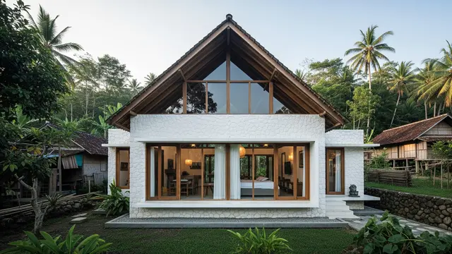 Rumah Kampung dengan Jendela Besar dan Pencahayaan Alami