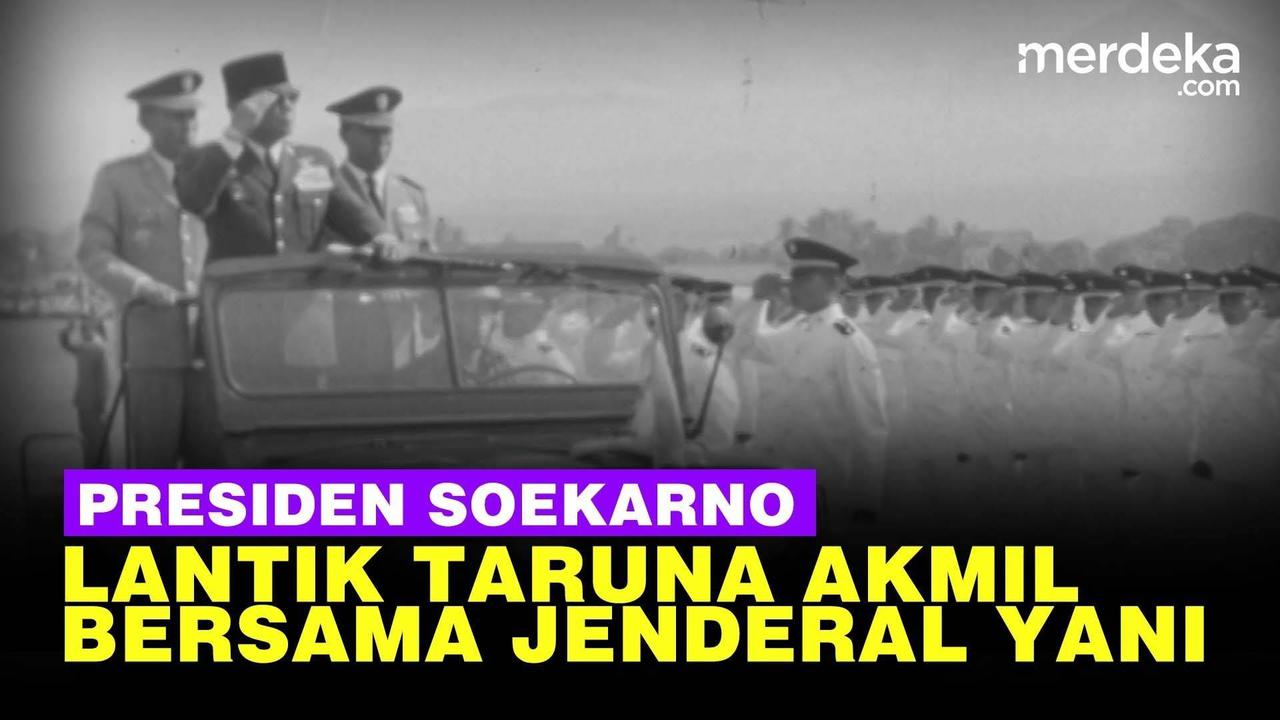 VIDEO: Momen Gagahnya Soekarno Lantik Taruna Akmil, Ada Jenderal Ahmad Yani