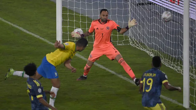 Foto Copa America: Gol Casemiro Bawa Brasil Melenggang ke Perempat Final Copa America 2021