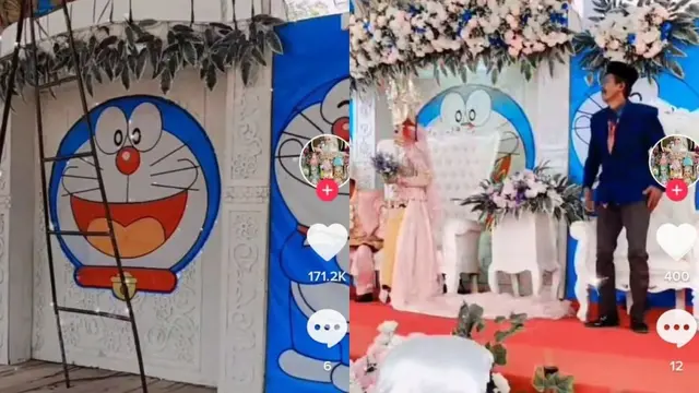 Potret 6 Nikahan Tema Doraemon Ini Nyeleneh, Bukti Fans Sejati