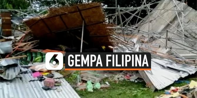 VIDEO: Gempa Besar di Filipina Tewaskan 2 Warga