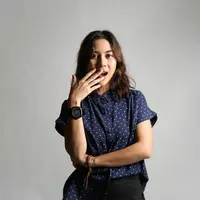 Adinda Thomas Visit Film KKN di kantor Gondangdia, Senin (2/3/2020). (Adrian Putra/Fimela.com)