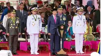 Presiden Jokowi memimpin upacara peringatan HUT ke-78 TNI di Monas, Jakarta, Kamis (10/5/2023). (Youtube Sekretariat Presiden)