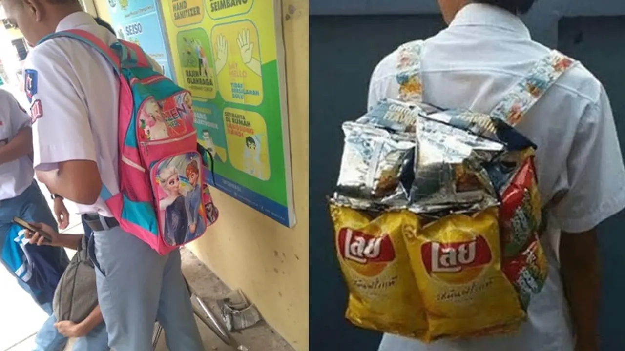 6 Tas yang Dipakai Murid Cowok Saat Sekolah Ini Bikin Ngakak