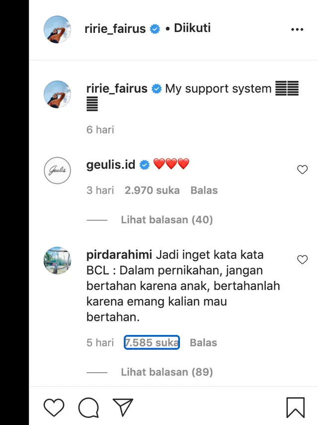 Unggahan terbaru Ririe Fairus. (Foto: Instagram @ririe_fairus)