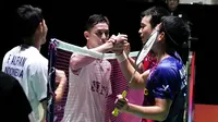 Ahsan/Hendra sejak menjadi pasangan, telah lolos ke final Kejuaraan Dunia empat kali dengan tiga gelar juara pada 2013, 2015, dan 2019. (AP/Shuji Kajiyama)