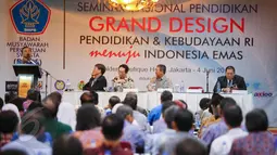 Suasana Seminar Nasional Pendidikan di Jakarta, Kamis (4/6). Acara yang digagas Badan Musyawarah Perguruan Swasta (BMPS) ini, untuk mencari solusi persoalan pendidikan. (Liputan6.com/Faizal Fanani)