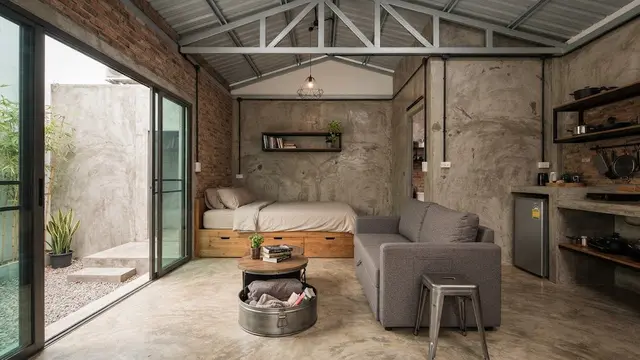 Desain rumah type 21 minimalis modern yang hemat biaya dan kekinian model industrial