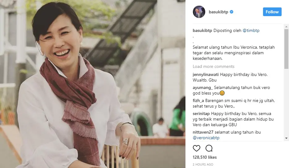 Istri Ahok, Veronica Tan (foto: instagram Basuki Tjahaja Purnama)