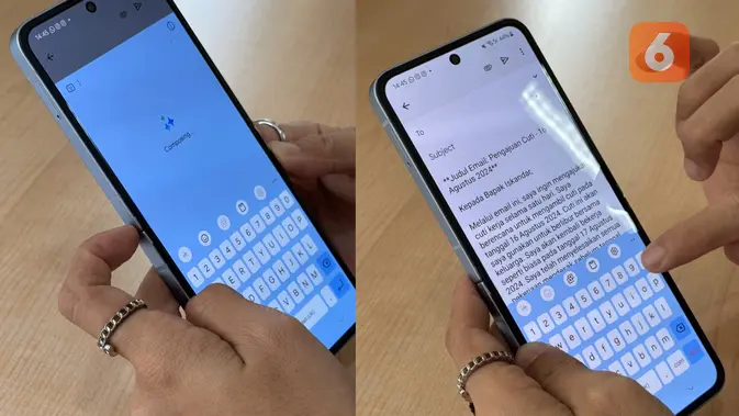 <p>Fitur AI Composer di Galaxy Z Fold6 dan Z Flip6. (Liputan6.com/ Yuslianson)</p>
