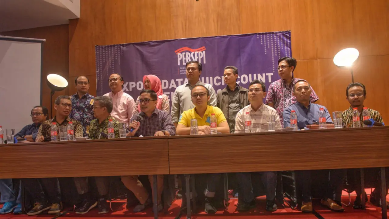 10 lembaga survei yang tergabung dalam Perhimpunan Survei Opini Publik Indonesia (PERSEPI) menjelaskan metodologi survei terkait Pemilu 2019. (Istimewa)