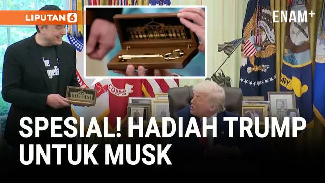 VIDEO: Trump Beri Kunci Emas ke Elon Musk, Sebut Sebagai "Hadiah dari Negara"