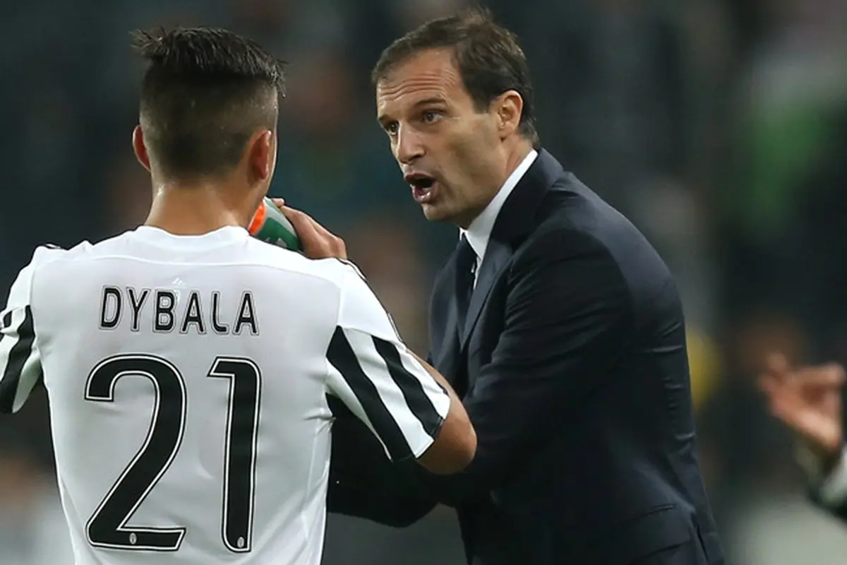 Paulo Dybala dan Massimiliano Allegri