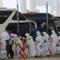 Jemaah haji Indonesia saat akan pergi ke Makkah dari Jeddah. Darmawan/MCH