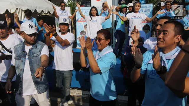 Gaya Menteri Susi Joget Baby Shark Dance Saat Resmikan Pandu Laut Nusantara
