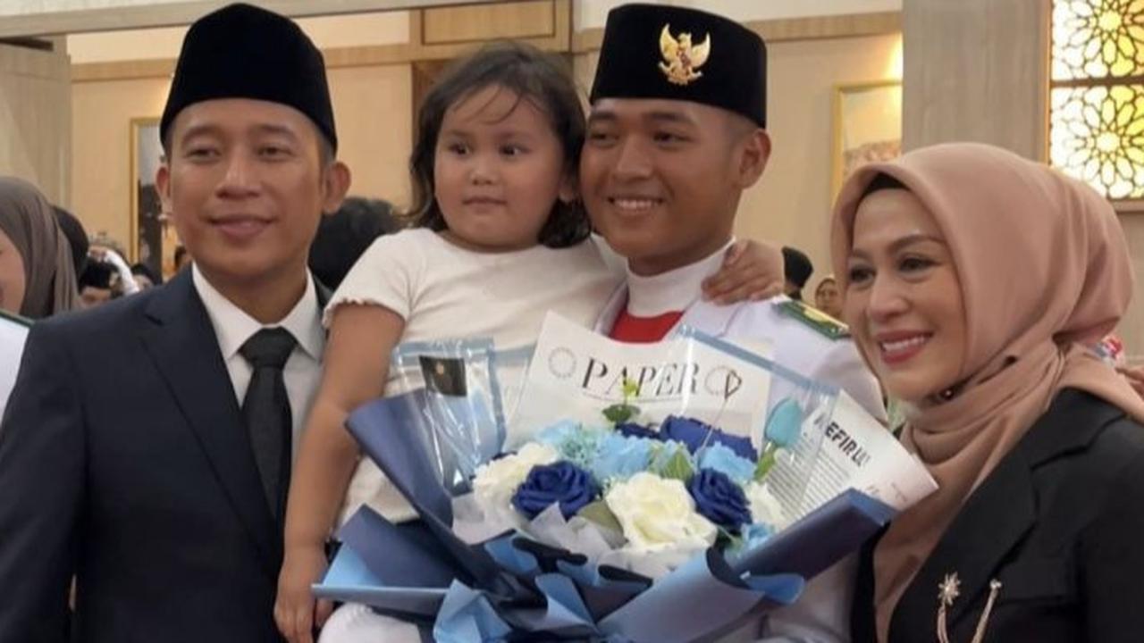 Gagal Seleksi Paskibraka Nasional, Putra Denny Cagur dikukuhkan jadi Paskibraka Banten HUT Ke-80 RI