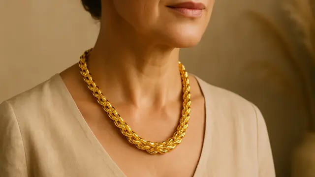Model Kalung 50 Gram Emas Elegan untuk Ibu-Ibu 40 Tahun ke Atas