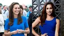 Kate Middleton dan Meghan Markle sama-sama cantik menggunakan gaun berwarna biru. (Getty Images/Cosmopolitan)