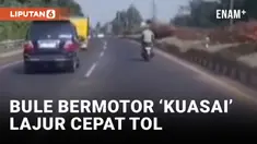 Motoran Tak Pakai Helm, Bule Kuasai Lajur Cepat Tol Pasteur Bandung