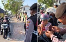 Momen Polisi Beri Hadiah saat Temui Anak yang Pakai Helm ketika Berkendara Bareng Orang Tuanya, Aksinya Banjir Pujian