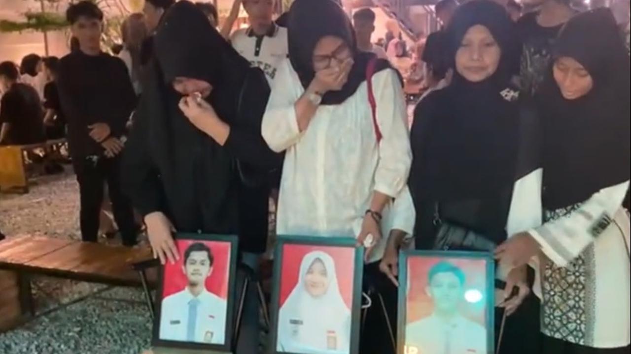 "Awal desember 03-12-2023<br>makasih Anak anak mama teman Alumni SMA 4 angkatan 23 filhan,zahra,riski,telah mengundang orang tua korban untuk bukber sekaligus mengenang kepergiannya ke pangkuan ilahi," bunyi keterangan unggahan.