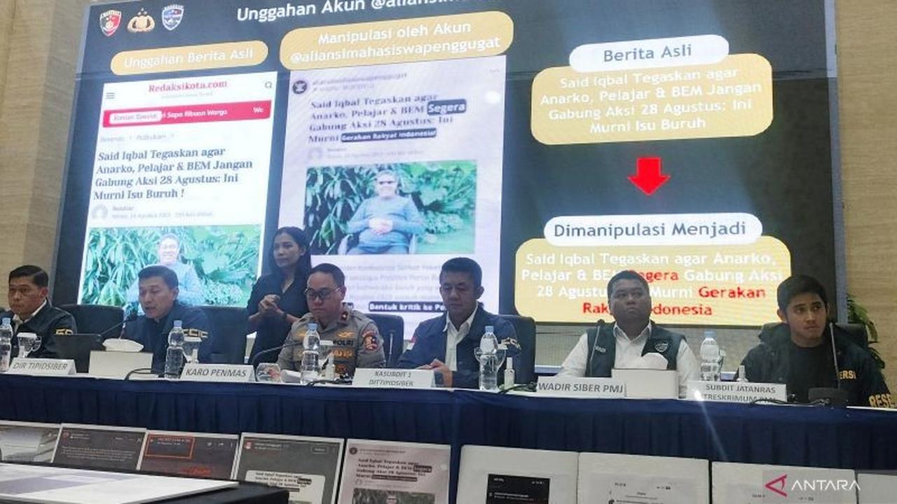 Terungkap! Dua Tersangka Unggah Konten Manipulasi Demo Buruh, Terancam 12 Tahun Penjara