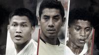 Daryono, Chroirul Huda dan Alfin Lestaluhu. (Bola.com/Dody Iryawan)