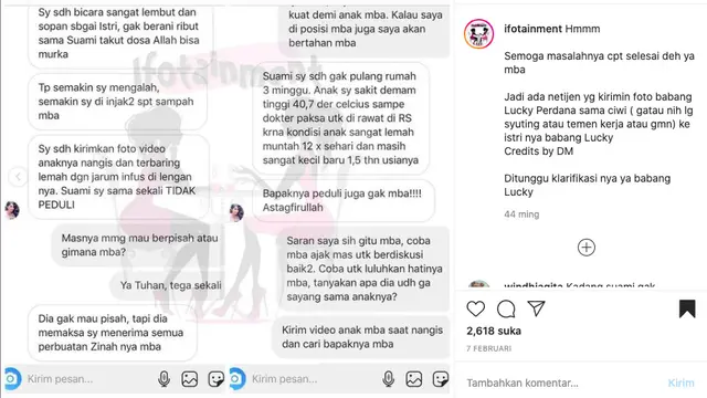 Dugaan Perselingkuhan Lucky Perdana Sempat Muncul Sejak Februari.