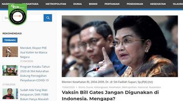 Gambar Tangkapan Layar Berita Tentang Eks Menkes Siti Fadilah Supari
