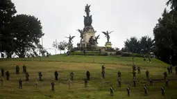 Hari Pertempuran Boyacá dirayakan setiap tanggal 7 Agustus setiap tahun di Kolombia. (AP Photo/Ivan Valencia)