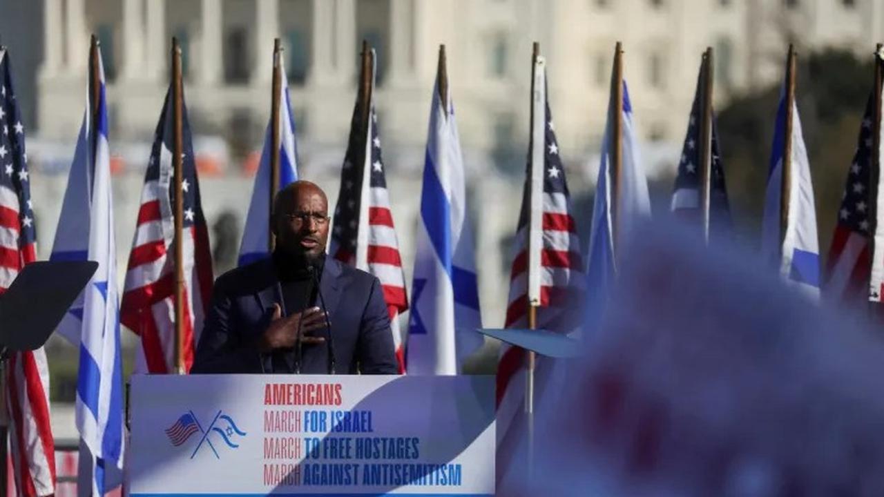 Van Jones ikut demonstrasi pro-Israel di Washington, DC, 14 November 2023