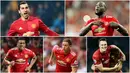 Berikut ini Romelu Lukaku dan empat pemain yang menjadi kunci keberhasilan Manchester United berada di papan atas klasemen sementara Premier League musim ini. (Foto- foto Kolase AFP).