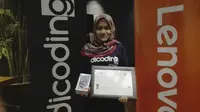 Tesyant, salah seorang peserta terbaik Program Pendidikan Lenovo yang menggandeng Dicoding. Liputan6.com/Mochamad Wahyu Hidayat