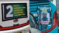 Potret tulisan kocak di belakang bus pariwisata (sumber: 1cak.com)