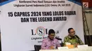 Peneliti LSI Denny JA, Rully Akbar (kanan) memaparkan survei terkini bertajuk '15 Capres 2024 yang Lolos Radar dan the Legend Award' di Jakarta, Selasa (2/7/2019). Rully menambahkan, tingkat ketenaran sosok yang masuk radar LSI sudah mencapai 25 persen secara nasional. (Liputan6.com/Faizal Fanani)