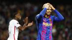 Barcelona secara tragis terdepak dari Liga Europa usai diakalahkan Eintracht Frankfut dengan skor 2-3 pada leg kedua perempatfinal yang berlangsung di stadion kebanggaan mereka, Camp Nou. (AP/Joan Monfort)