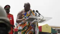 Presiden Ghana, Nana Akufo-Addo, saat menyampaikan pidato inagurasi (AP)