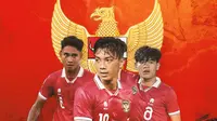 Timnas Indonesia - Zanadin Fariz, Marselino Ferdinan, Rabbani Tasnim (Bola.com/Decika Fatmawaty)