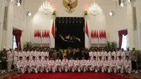 Anggota Paskibraka dari tim Nusa akan bertindak sebagai pengibar upacara HUT ke-73 RI di Istana Negara pada pukul 10.00 WIB, pagi ini. (Foto: Liputan6.com/M Fajri Erdyansyah)