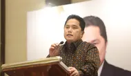 Ketua PSSI, Erick Thohir saat merayakan hari ulang tahun (HUT) PSSI ke-94 di Gedung Danareksa, Jakarta hari Jumat (19/04/2024). (PSSI)