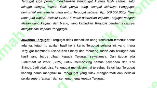 Dokumen perceraian Ria Ricis dan Teuku Ryan. (Foto: Dok. putusan.mahkamahagung.go.id)