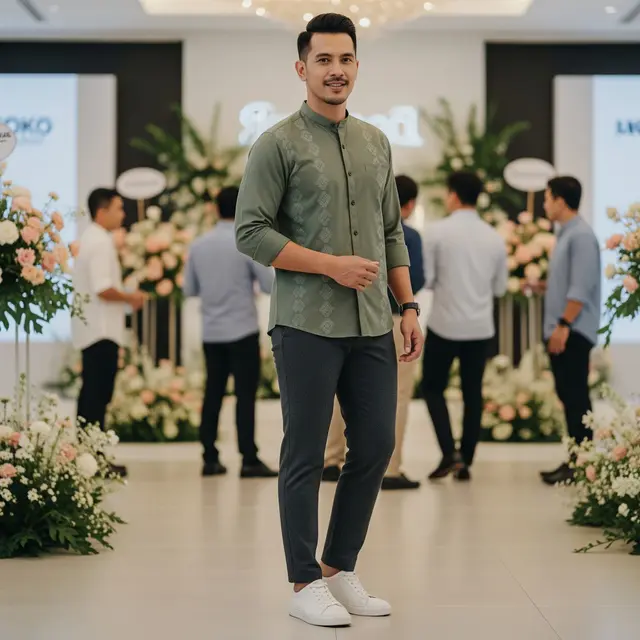 Outfit Cowok Saat Halal Bi Halal di Kantor (Image by Gemini AI)