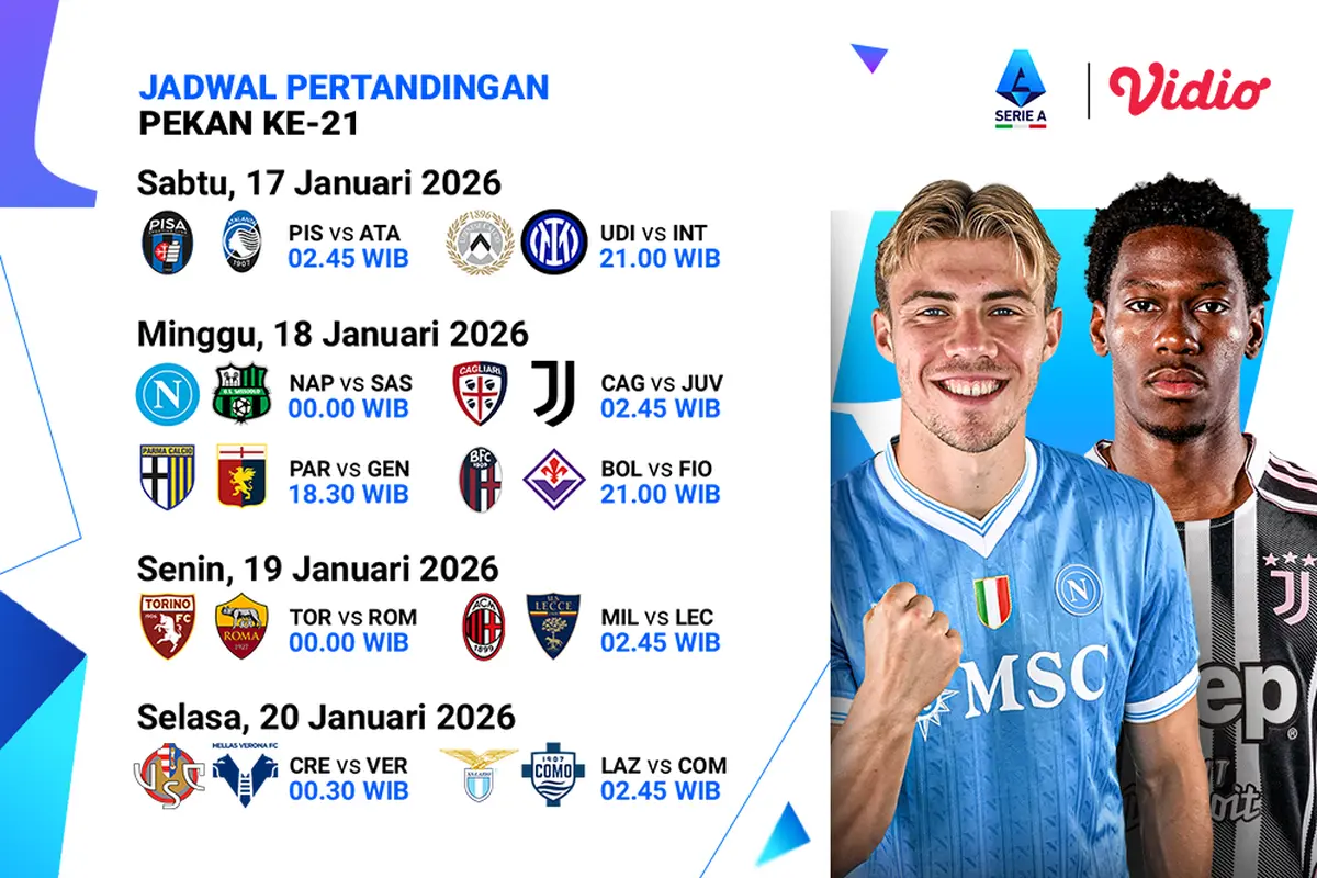 Jadwal Serie A pekan ke-21 live streaming eksklusif di Vidio. (dok. vidio.com)