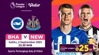 Link live streaming Brighton vs Newcastle, Sabtu 2 September 2023. (Sumber: dok. vidio.com).