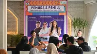Staf Khusus Menpora Bidang Komunikasi dan Hubungan Internasional, Alia Noorayu Laksono dalam diskusi bertajuk 'Pemuda dan pemilu: peran pemuda dalam menentukan masa depan politik' di Jakarta, Minggu (8/10/2023) (Istimewa)