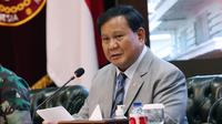 Menteri Pertahanan Prabowo Subianto saat memberikan sambutan Entry Meeting Pemeriksaan BPK RI. (Foto: Dokumentasi Kemhan)