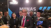 Ketua Peradi Juniver Girsang dalam Munas III di Ancol, Jakarta Utara (28/2/2020)