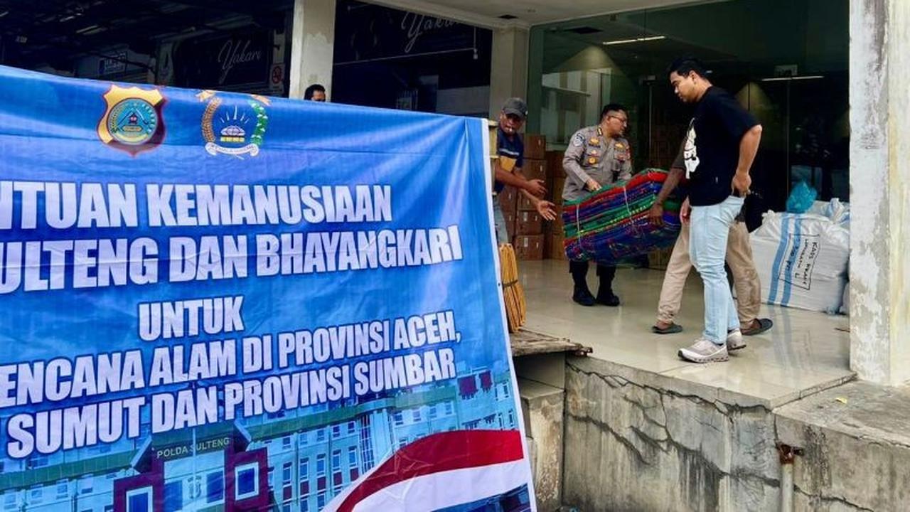 Polda Sulteng Salurkan Bantuan Kemanusiaan Besar-besaran ke Korban Bencana Aceh