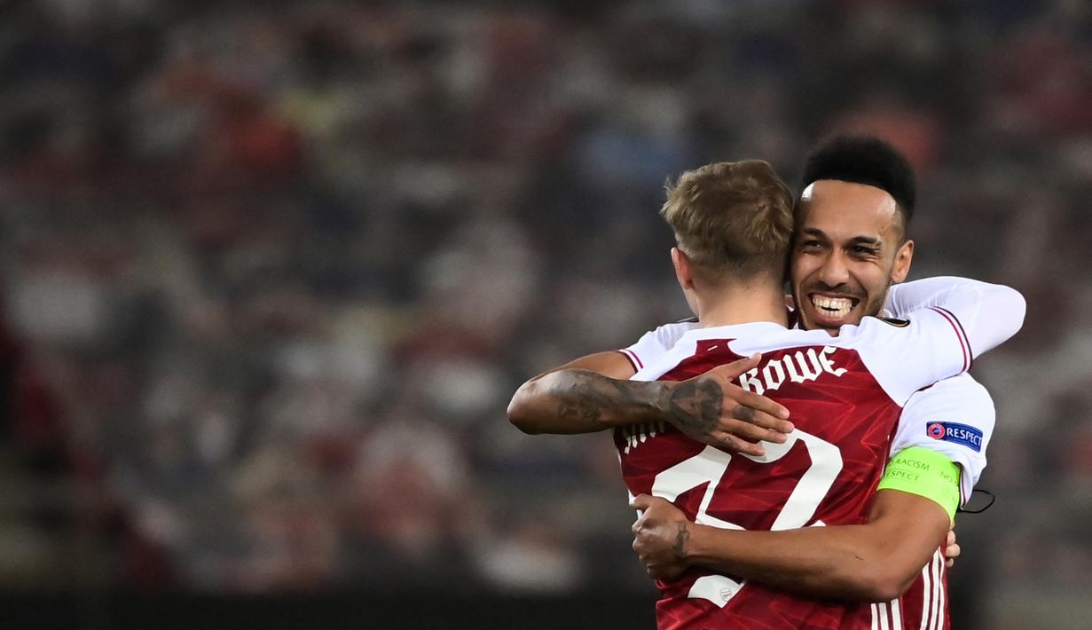 Aubameyang dipercaya menjadi kapten tim pada periode 2019-2021. Namun beberapa hari lalu Arsenal memutuskan mencopot ban kapten dari pemain termahal Arsenal tersebut akibat telah melakukan tindakan indisipliner. (AFP/Aris Messinis)